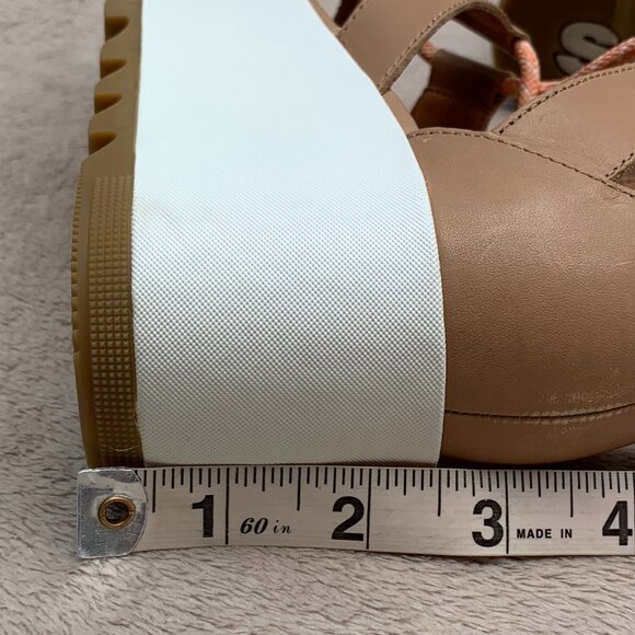 Sorel Cameron Lace Up Leather Platform Wedge Sandals Sz8 - Picture 14 of 16